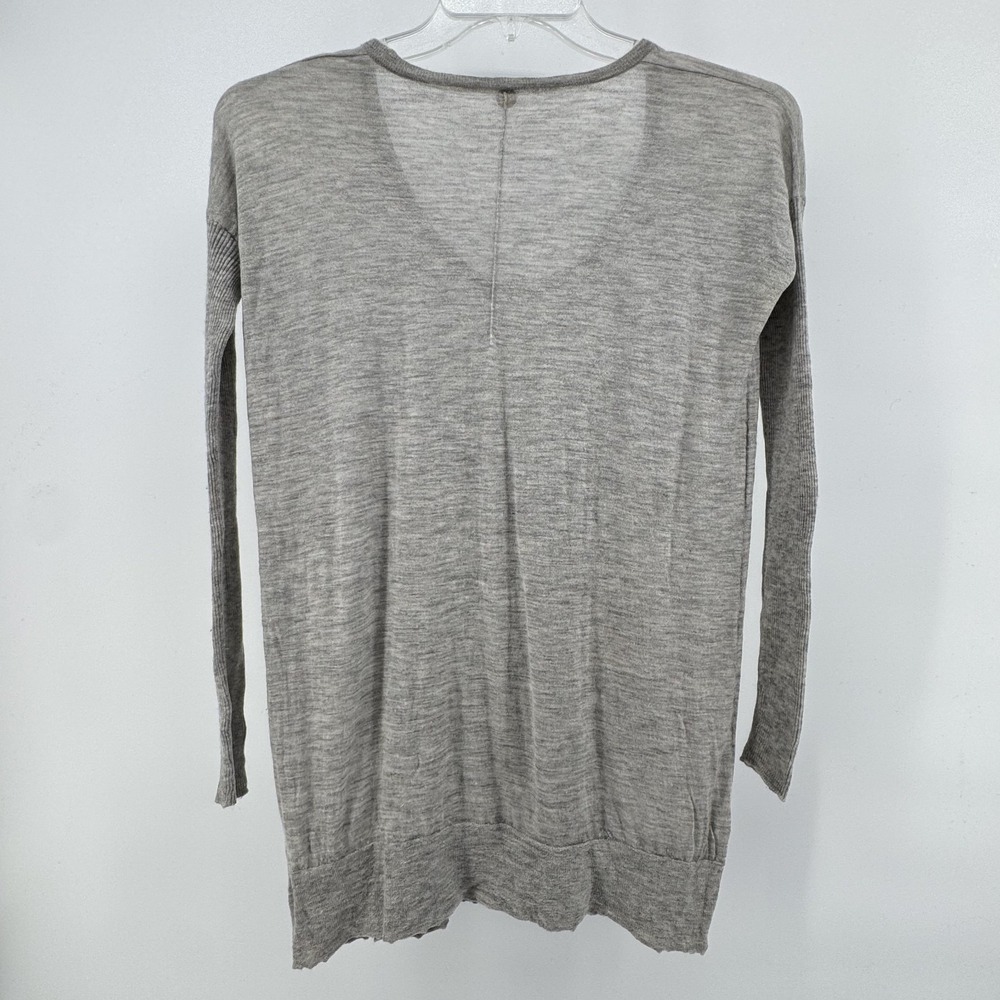 Margaret O'Leary Sweater Womens Medium Gray‎ Cashmere Scoop Neck Ribbed Sleeve - Picture 3 of 9